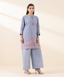 U3PEST25V216 3 Piece Embroidered Cotton Jacquard Suit Sapphire Brand Original Fabrics