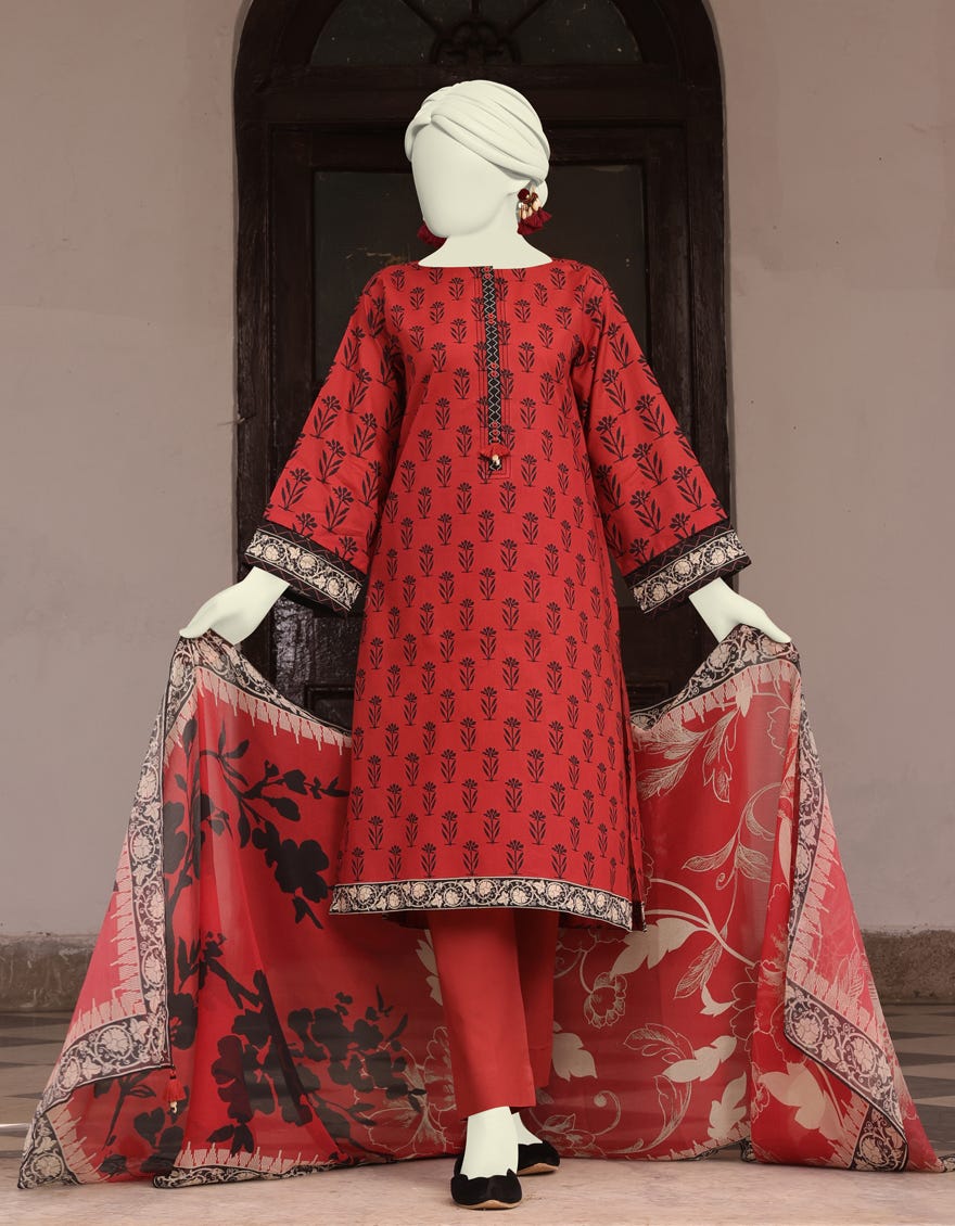 Brown 3PC | JLAWN-S-24-522 Junaid Jamshaid Brand Original