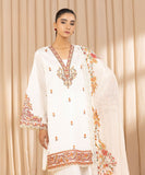 U3FELX25V214 3 Piece Embroidered Cotton Net Suit Sapphire Brand Original Fabrics