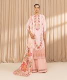 U3FELX25V218 3 Piece Embroidered Cotton Net Suit Sapphire Brand Original Fabrics