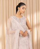 U3FELX25V220 3 Piece Embroidered Net Suit Sapphire Brand Original Fabrics