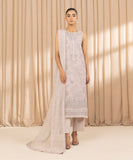 U3FELX25V220 3 Piece Embroidered Net Suit Sapphire Brand Original Fabrics