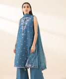 U3PEST25V214 3 Piece Embroidered Dobby Suit Sapphire Brand Original Fabrics