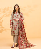 Nishat Linen 3 Piece - Gold & Silver Printed Embroidered Suit - 42301401 Ramadan Summer Edition