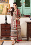 Cross Stitch Amber Brown - 2pc Linen Printed  Khaddar & Linen Collection