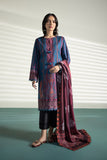 Azure Glowing Fern Chiffon Embroidered Ensembles