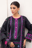 Embroidered Shirt Shalwar Dupatta - Black - Jacquard Suit-0366 Zellbury Brand Original Fabrics